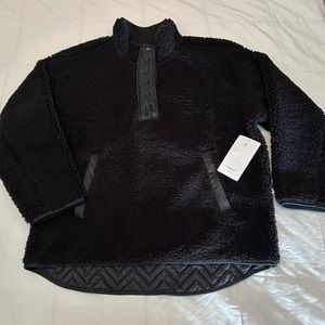 Athleta Cozy Sherpa Snap Sweatshirt